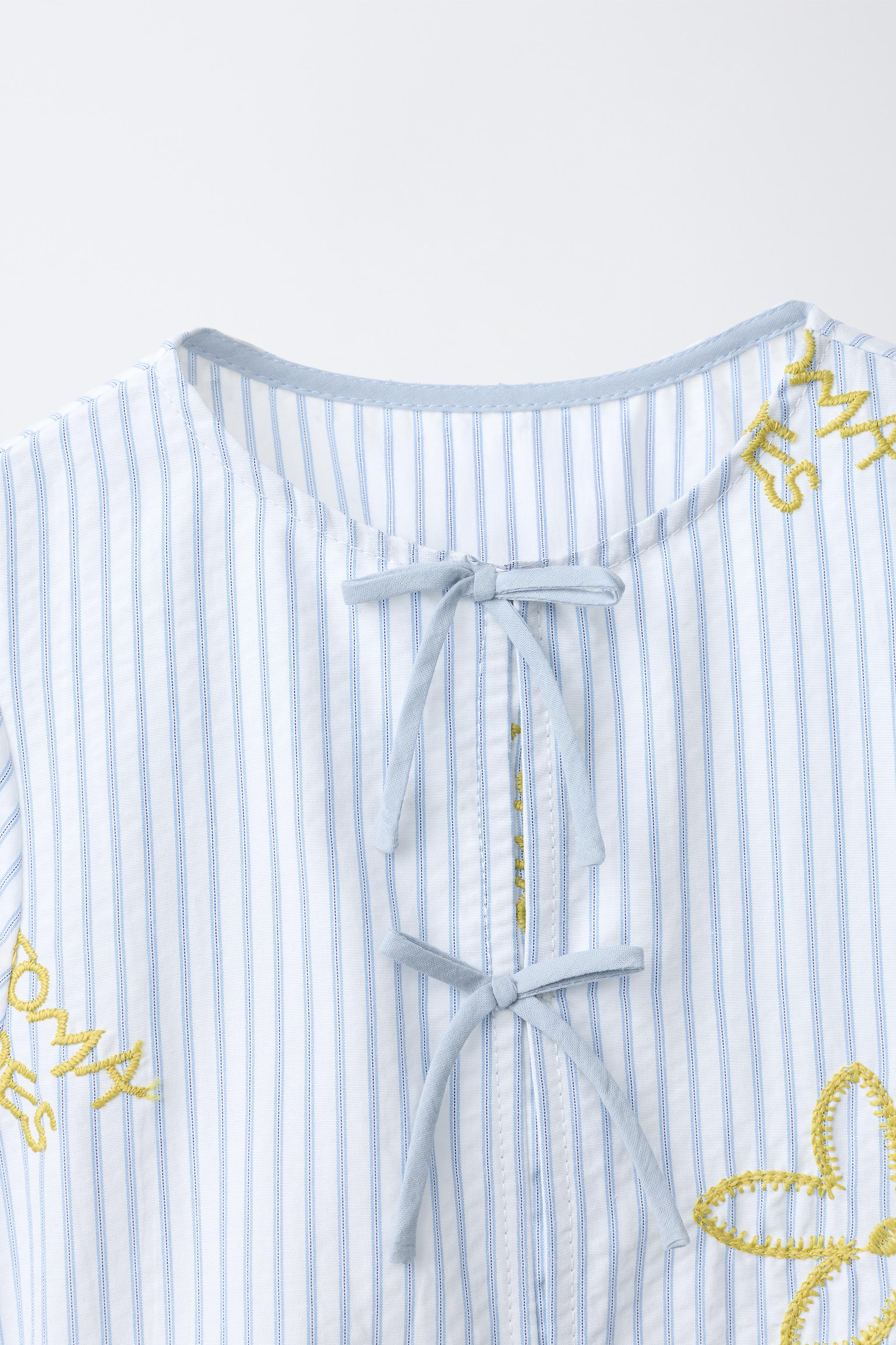 STRIPED BLOUSE WITH EMBROIDERY
